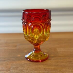 Vintage L. E. Smith Amberina Moon and Stars Goblet